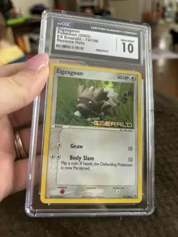 CGC 10 GEM MINT Zigzagoon EX Emerald 74/106 Reverse Holo Stamped Pokemon Card - Image 1