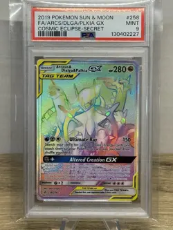 2019 Pokemon Sun & Moon Fa/Arcs/Dlga/Plkia Gx Cosmic Eclipse-Secret Psa 9 - Image 1