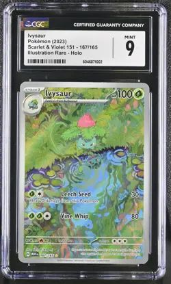 2023 Pokemon Scarlet & Violet 151 Ivysaur Illustration Rare CGC 9 167/165 - Image 1