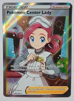 Pokemon Center Lady 2020 #185 FULL ART - Vivid Voltage - NEAR MINT - MINT!! - Image 1