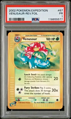 PSA 1 PR 2002 Expedition Venusaur Reverse Holo Foil 67/165 WOTC Pokemon - Image 1