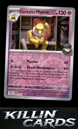 Reverse Holofoil Team Rocket's Hypno 080/182 Pokemon Uncommon SV10: Destined Riv - Image 1