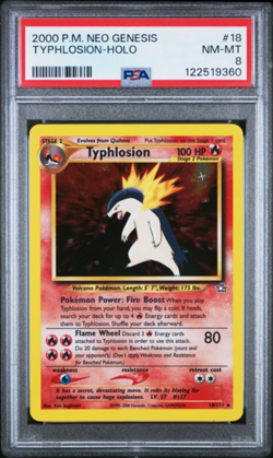 PSA 8 NM-MT 2000 Pokemon Neo Genesis Typhlosion Holo #18 - Image 1