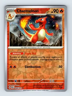 Charmeleon - Paldean Fates 008/091 - Reverse Holo - NM - Pokemon - Image 1