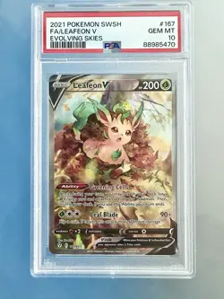 Pokemon Leafeon V 167/203 Evolving Skies Alternate Full Art - PSA 10 - Image 1