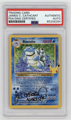 PSA Signed James Carter Cathcart Pokemon Blastoise Classic Collection 2/102 Holo - Image 1