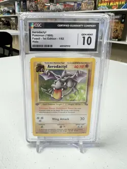 Aerodactyl Pokemon 1999 fossill 1st editon holo CGC 10 - Image 1