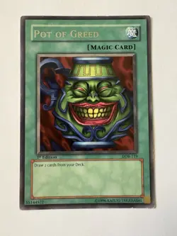 Pot of Greed LOB-119 The Legend of Blue Eyes White Dragon 1st Edition LP - Image 1