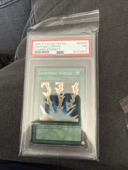 2005 YU-GI-OH! FET-FLAMING ETERNITY EN040 LIGHTNING VORTEX 1ST EDITION PSA 7 - Image 1