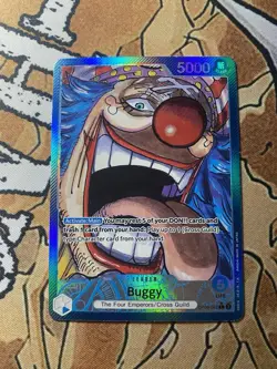 Bandai One Piece Card Game Buggy Leader OP09-042 Leader Foil - Image 1