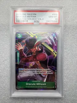 2025 One Piece English Dracule Mihawk Illustration Box Vol 4 St12-003 PSA 10 - Image 1