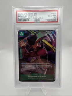 2025 One Piece English Dracule Mihawk Illustration Box Vol 4 St12-003 PSA 10 - Image 2
