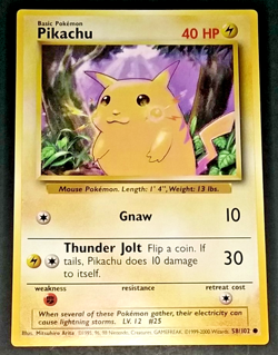 POKEMON PIKACHU "NOT FOR PLAY USE" JUMBO VINTAGE CARD #58/102 (EX/NM) - Image 1