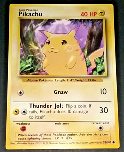 POKEMON PIKACHU "NOT FOR PLAY USE" JUMBO VINTAGE CARD #58/102 (EX/NM) - Image 2