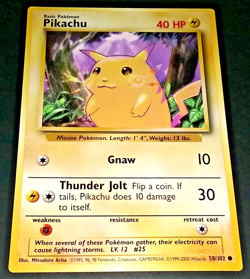 POKEMON PIKACHU "NOT FOR PLAY USE" JUMBO VINTAGE CARD #58/102 (EX/NM) - Image 3