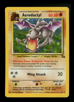 #3 Aerodactyl 1/62 Fossil 1999 Holo Rare WOTC Pokemon Card TCG - Image 1