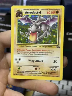 #3 Aerodactyl 1/62 Fossil 1999 Holo Rare WOTC Pokemon Card TCG - Image 3