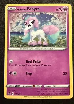 Galarian Ponyta SWSH013 Black Star Promo Cosmos Holo NM Pokemon Card English - Image 1