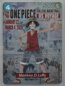 One Piece Monkey D. Luffy US Voyage College Basketball Promo Card Gonzaga SEALED - Image 1