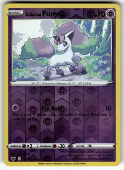 Galarian Ponyta 081/202 SWSH01: Sword & Shield Base Set LP Pokemon Card TCG - Image 1
