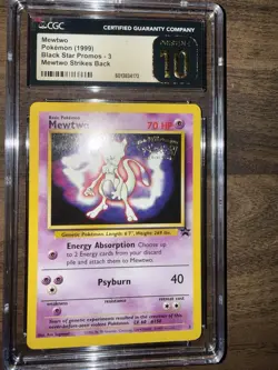 Pokemon TCG Mewtwo 3 WOTC Card Stamped Movie Promo CGC 10 Pristine Fast Shipping - Image 1