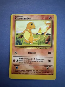 Charmander 46/102 Base Set Shadowless Pokemon Card - MP - Image 1