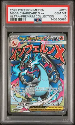 2025 Pokemon Black Star Promo Mega Charizard X EX card graded as a PSA 10 - Image 1