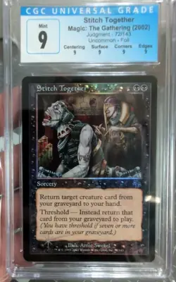 MTG Graded CGC 9 Mint: STITCH TOGETHER (2002 Judgement FOIL) Magic Gatherin #TCG - Image 1