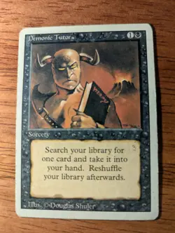 Revised Demonic Tutor MP - Reserved List Vintage MTG, No Creases - Image 1