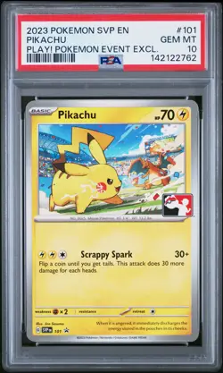 2023 POKEMON SVP EN-SV BLACK STAR PROMO #101 PIKACHU PSA 10 - Image 1