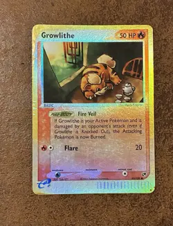 Pokemon TCG Growlithe Reverse Holo Card 65/100 EX Sandstorm - Image 1