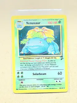 Pokemon Venusaur Base Set 2 Holo Rare 100HP 015/102 English 2000 Card - Image 1