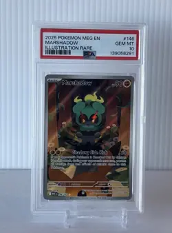 2025 POKEMON MEG EN-MEGA EVOLUTION ILLUSTRATION RARE #146 MARSHADOW PSA 10 GM - Image 1
