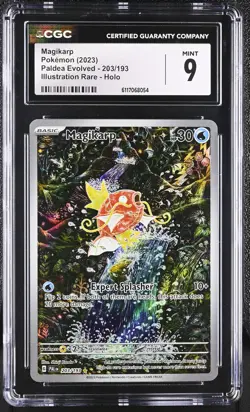 Magikarp 203/193 Illustration Rare Holo Paldea Evolved Pokemon CGC 9 Mint *054 - Image 1