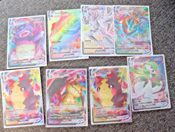 Lot of 8 Pokemon VMAX Trading Cards w/protective sleeves - Image 1