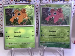 (2 Cards) Pokemon 151 PARAS Common + Reverse Holo NRMT-MT 046/165 - Image 1