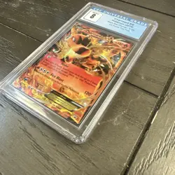 CGC 8 CHARIZARD EX XY29 BLACK STAR PROMOS EX POWER TRIO TIN POKEMON - Image 5