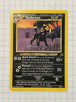 Pokemon Umbreon 32/75 Neo Discovery Regular 2001 Naoyo Kimura 70 HP - Image 1