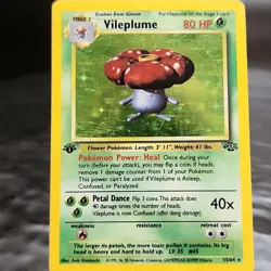 Vileplume 1st Edition Holo Rare 15/64 Jungle WOTC Pokemon TCG 1999 MP ⭐ - Image 2
