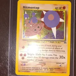 Pokemon TCG Hitmontop Holo Rare Neo Discovery 3/75 Unlimited 60 HP English - Image 1