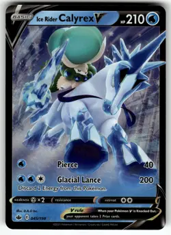 Ice Rider Calyrex V 045/198 SWSH06: Chilling Reign NM Pokemon Card TCG - Image 1