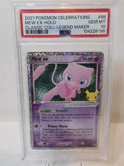 2021 Pokemon Celebrations Classic Collection Legend Maker MEW EX #88 PSA 10 - Image 1
