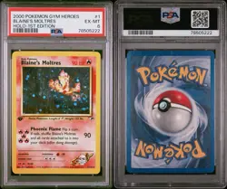 Pokemon 2000 Blaine's Moltres 1/132 Gym Heroes 1st Edition Holo Rare PSA 6 - Image 3