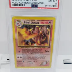2000 POKEMON GYM CHALLENGE HOLO-CORRECTED SYMBOL #2 BLAINE'S CHARIZARD PSA 8 - Image 3
