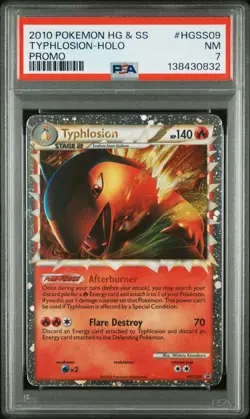2010 POKEMON HEARTGOLD & SOULSILVER PROMO #HGSS09 TYPHLOSION-HOLO PSA 7 - Image 1