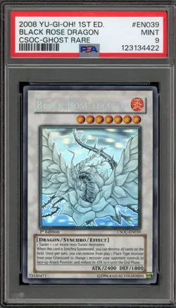 Yu-Gi-Oh! Black Rose Dragon Crossroads/Chaos 1st Ed Ghost Rare CSOC-EN039 PSA 9 - Image 1