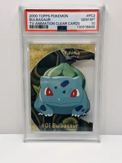 2000 TOPPS POKEMON BULBASAUR #PC2 TV ANIMATION CLEAR CARDS GEM MT PSA 10 - Image 1