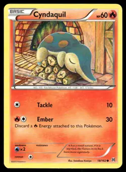 Pokemon Cards Cyndaquil 18/162 BREAKthrough XY Common NM - Image 1
