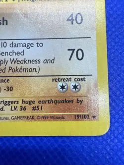 Dugtrio 19/102 Non Holo Rare Base Set Pokemon Card LP - Image 4