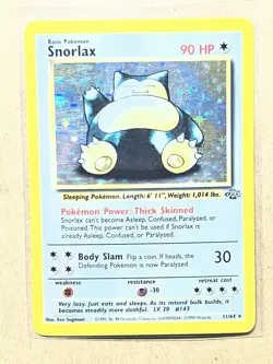 Pokemon Snorlax Jungle Holo Rare 90HP Unlimited 11/64 English 1999 Card - Image 1